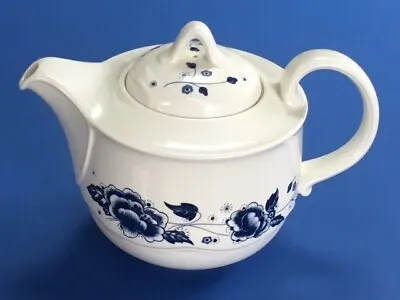 Buy Poole Pottery Teapot  Blue Sprays Ppattern Blue & White • 9.99£