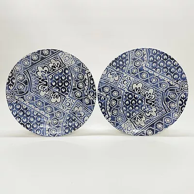 Buy 2 Ralph Lauren Cote D' Azur Batik 10.5  Blue & White Dinner Plates • 37.75£