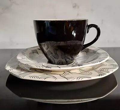 Buy Alfred Meakin Rare Vintage Swirl Cup Saucer Side Plate Trio. • 9.99£