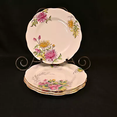 Buy Royal Albert 4 Plates From FlowerFs Of The Month Series Multicolor W/Gold 1950's • 96.40£