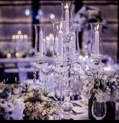 Buy WEDDING GENUINE CUT GLASS CRYSTAL 100cm TALL CANDELABRAS HIRE FOR ONLY  £40 EACH • 30£