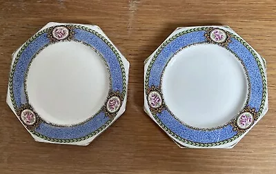 Buy Pair (2) Antique Vintage Octagonal Side/Tea Plates Newport Road Pottery Burslem • 4£