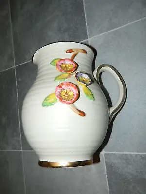 Buy Arthur Wood Vintage 1930s Floral Jug Gilt Detail 8 Inches Tall • 19.99£