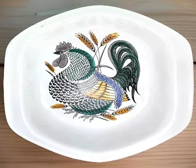Buy Poole Pottery Serving Dish ROOSTER & WHEAT Teal, Green, Yellow. • 9.99£
