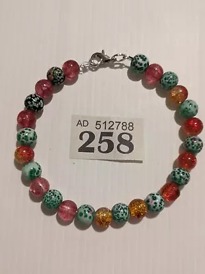 Buy Very Attractive Mottled Crackle Glass Bracelet. • 2.45£