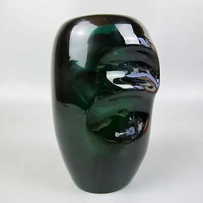 Buy Skrdlovice Beranek Glass Vase. Czech Bohemian Studio Art. Vintage. Green. 6.25  • 79.99£