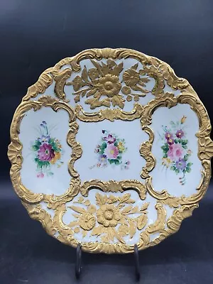 Buy Antique Meissen White And Gold Floral Deep Cabinet Plate Or Shallow Bowl Bowl  • 331.53£
