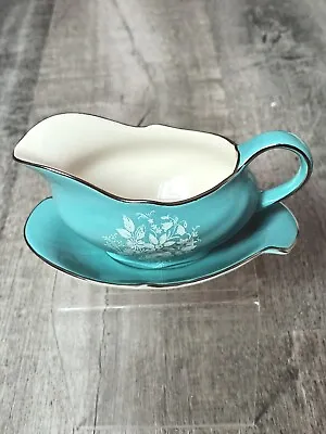 Buy Vintage..Collectables..Royal Winton Grimwades Turquoise Sauce Boat And Saucer • 20£