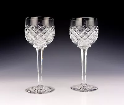 Buy Vintage Pair Of Crystal Glass - Tall Hock Wine Glasses • 19.99£