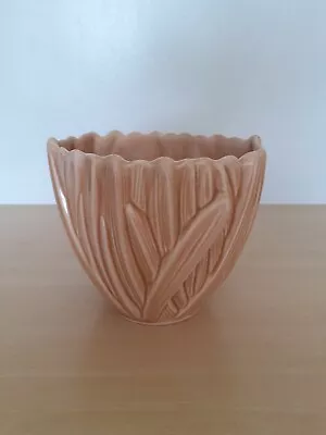 Buy Sylvac Beige Pot/Vase With Leaf Decoration - Vintage • 4.99£