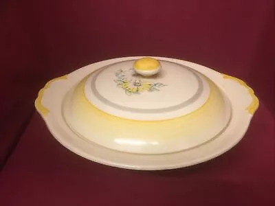Buy Gray's Pottery Yellow Banded Hand Painted Lidded Tureen • 8£