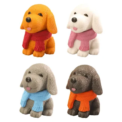 Buy  4 Pcs Pvc Scarf Dog Ornaments Office Household Miniature Figurines • 11.81£