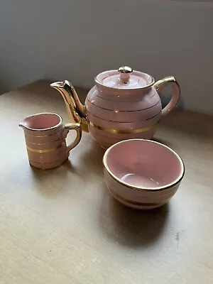 Buy Rare Antique 1930s Pink Sadler Ironstone Teapot, Creamer, Milk Jug & Sugar Bowl • 150£