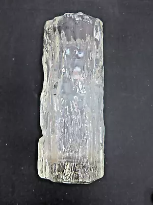 Buy Vintage Art Deco Style Clear Glass Vase Ice Bark Textured Effect 8  High • 9.99£
