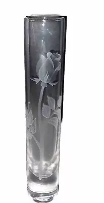 Buy Strathearn Crystal - Stuart Etched Bud Vase -rose Pattern -7.5 Inch-signed • 10£