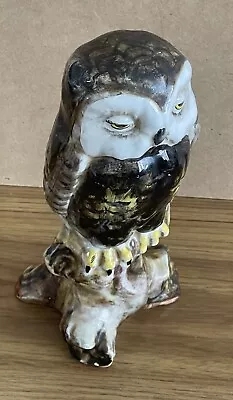 Buy Porcelain Owl On Tree Stump Ornament Vintage Hand Painted Italy 701P 13 Cm • 18.58£
