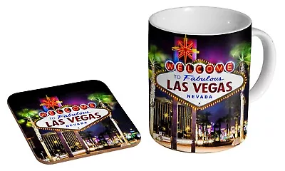 Buy Las Vegas Sign - Coffee / Tea Mug And Coaster Gift Set • 9.99£