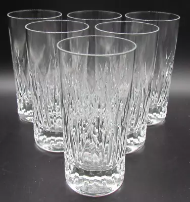 Buy Six Modern English Cut Crystal Hi Ball Tumblers / Glasses (10681) • 32.85£