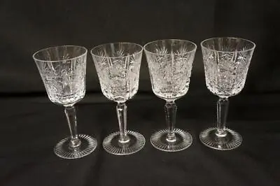 Buy 4 Crystal Pinwheel Or Star Pattern Wine Glasses 6 1/8  Tall X 2 7/8  Wide • 24.65£