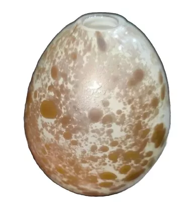 Buy Heron Art Glass Vase Egg Shape Splatter Texture Marked Dated 2019 4.50  Small  • 19.25£
