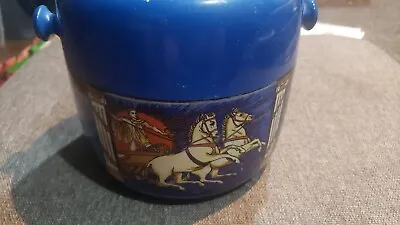 Buy Antique Grimwades Winton Ware Cobalt Blue Jam Pot Mustard Jar Roman Scenes Euc • 71.13£