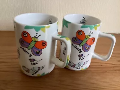 Buy Children's Mugs X 2 With Insect/bug/garden  Design By David Mason Designs ( DMD) • 12.99£