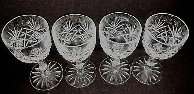 Buy Vintage 4 X Thomas Webb Crystal Zip Cut Facetted Stem Sherry Glasses-signed (67) • 19.50£