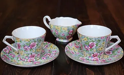 Buy BCM Lord Nelson Ware 1940s Chintz Briar Rose Teacup Saucer X2 & Creamer • 46.47£