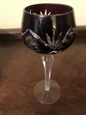 Buy Vintage Bohemian  Hock Wine Glass 19.5 Cm  Excellent Condition • 28.99£