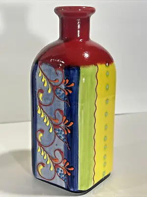 Buy Del Rio Salado Colorful Ceramic Handmade In Spain 8x3  Vase Or Bottle Beautiful • 18.97£