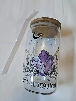 Buy Libby 'Stay Magical' Glass Tumbler With Straw • 6£