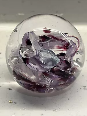 Buy Alum Bay Glass Paperweight In Purple/white Made In The Isle Of Wight - Vgc • 5£