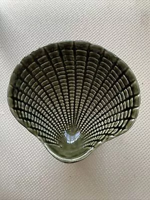 Buy Vintage Dartmouth Pottery Green Shell Dish Clam Scallop On Wave Pedestal • 14.99£
