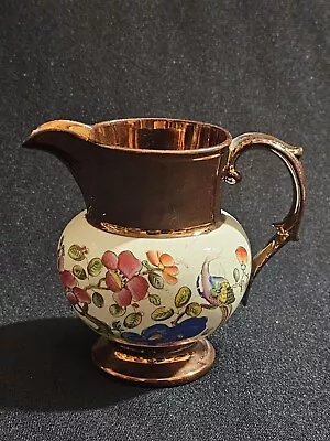 Buy An Antique Victorian Staffordshire Copper Lustre Ware Jug, Hand Painted • 20£