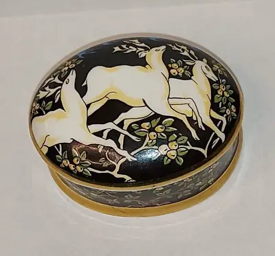 Buy William De Morgan Fine Bone China Leaping Stags  Trinket Box Art Nouveau • 8.99£