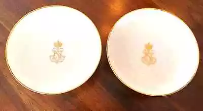 Buy Pair Of Dore A. Sevres Porcelain  S 64  Gilt Footed Plates, Napoleon's Monogram • 519.75£