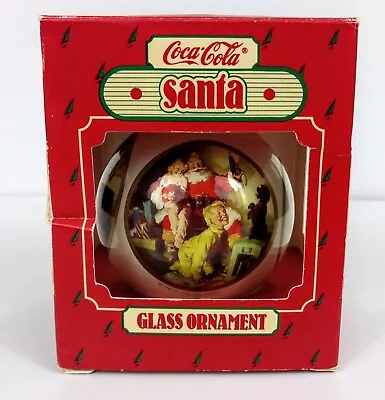 Buy Hallmark Coca Cola Santa Ornament Glass 1986 • 8.54£