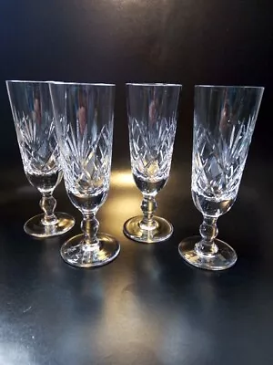 Buy 4 X Royal Brierley Braemar Crystal Cut Short Stem Champagne Flutes • 40£
