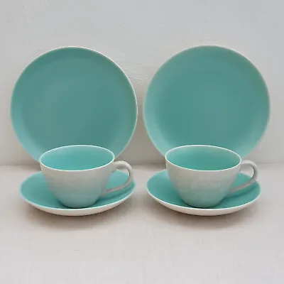 Buy Poole Twintone - Ice Green Seagull - Two Trios - Tea Cups, Saucers, Plates (#1) • 10£