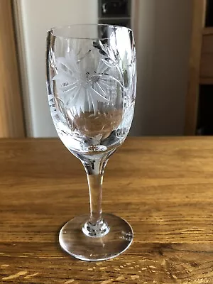 Buy Royal Brierley Crystal Signed Wine Glass Cornflower Pattern 6 1/8” Tall • 19.99£