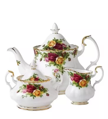 Buy Royal Albert Old Country Roses 3-Piece Bone China Tea Set • 171.03£