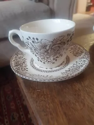 Buy English Ironstone Tableware Brown, Cute Little Cup & Saucer • 5£