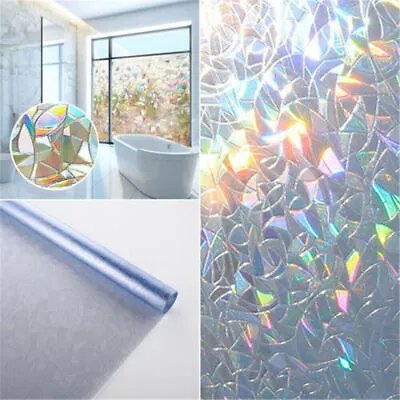 Buy 2M Rainbow Window Film Stained Glass Static Cling Sticker Frosted Home Privacy • 9.99£
