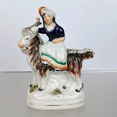Buy Antique Staffordshire Pottery Princess Royal Riding Goat Victorian China Figure • 26.95£