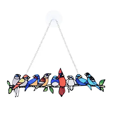 Buy Stained Glass Suncatcher Birds Window Hanging Suncatcher Car Pendant Crystal • 9.16£