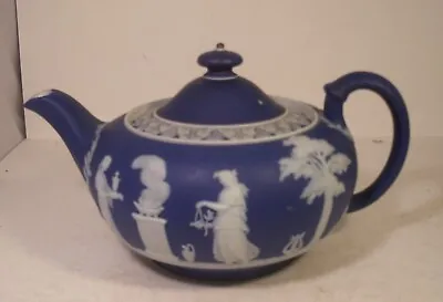 Buy Wedgwood Portland Blue Jasperware 19th Century Teapot A/F • 24.99£