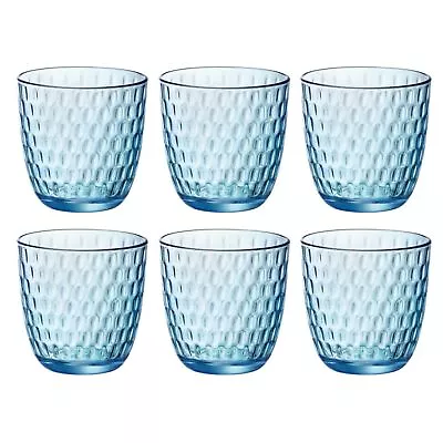 Buy 6x Drinking Small Tumbler Clear Lilac Blue Water Cocktail Glass Glassware 290ml • 14.99£