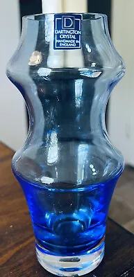 Buy Vintage Dartington Crystal Vase 7” Tall Handmade In England With Original Mark • 47.49£