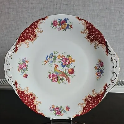 Buy Paragon Rockingham Red Cake Plate Bird Of Paradise Measures 10.25 Inches • 10£