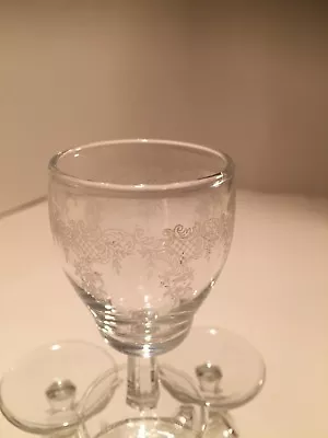 Buy Set Of 4 High Class Vintage Frosted Sherry Glasses, Very Festive • 20£